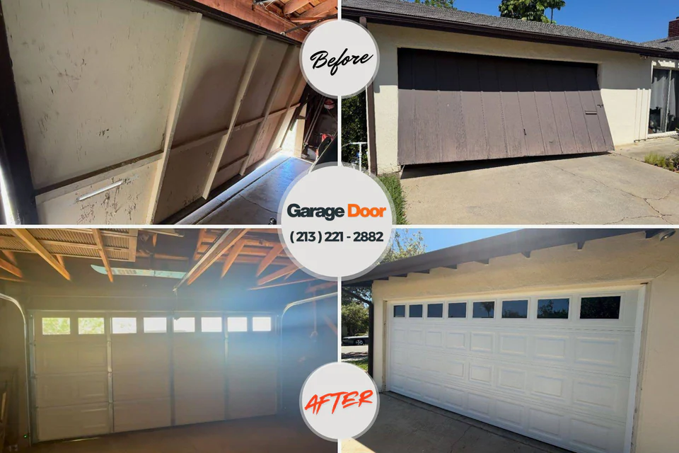 Before and after: garage door repair 60097